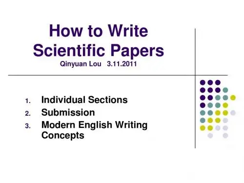 How to Write  Scientific Papers