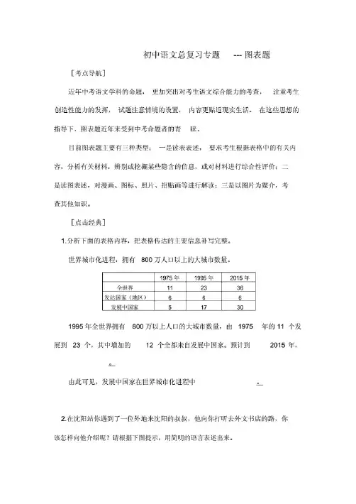 (完整word版)初中语文总复习专题图表题.