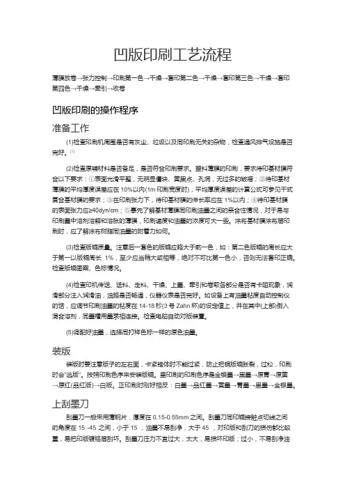 凹版印刷工艺流程