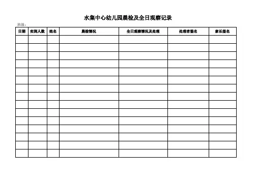 晨检及全日观察记录
