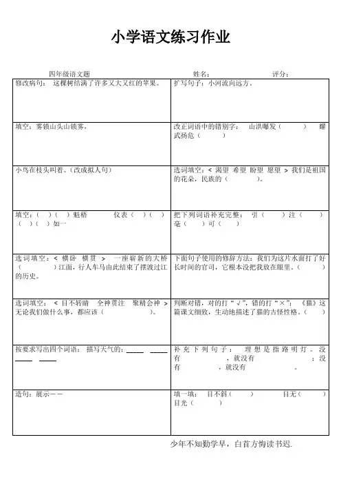 四年级语文课堂拓展练习III (63)
