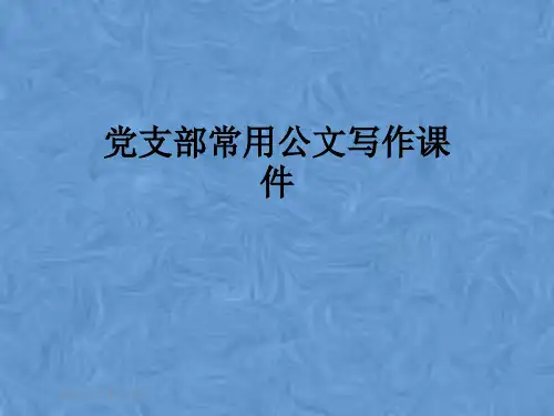 党支部常用公文写作课件