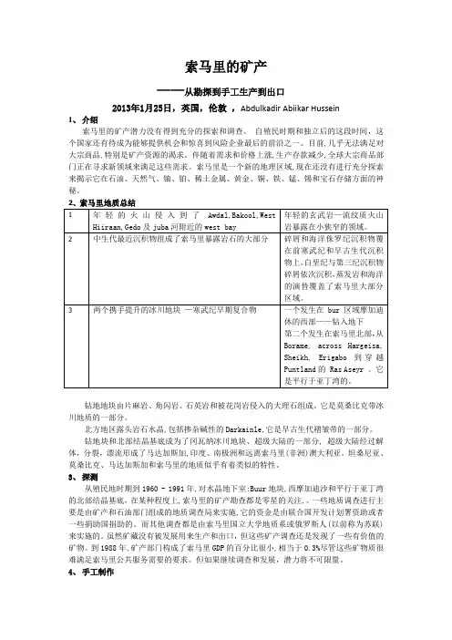 索马里的矿产