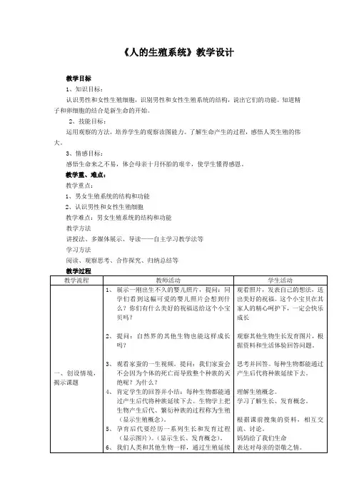 《人的生殖系统》教学设计