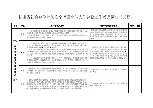 甘肃省社会单位消防安全四个能力建设工作考评标准(试行)