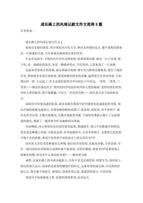 成长路上的风雨记叙文作文范例5篇