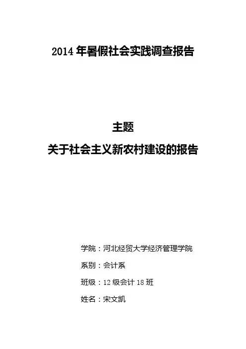 社会实践报告 新农村建设