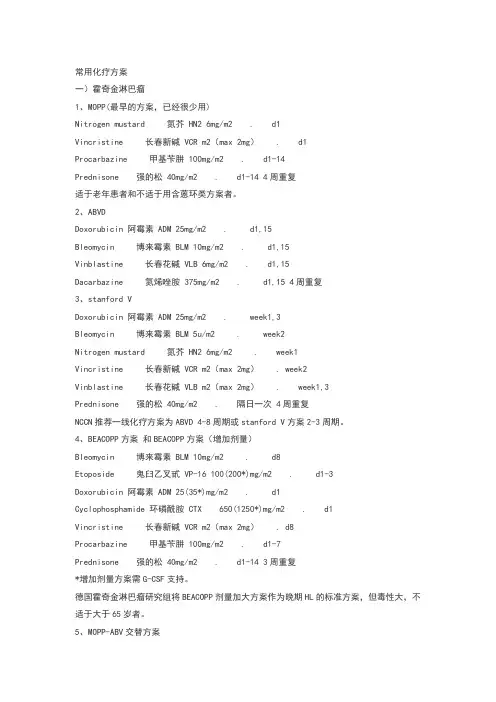 常用化疗方案 2