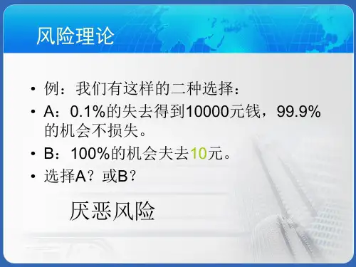 风险理论与保险精算