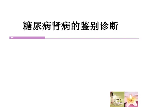 糖尿病肾病的鉴别诊断