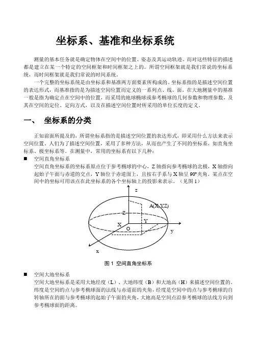 坐标系统、基准、投影
