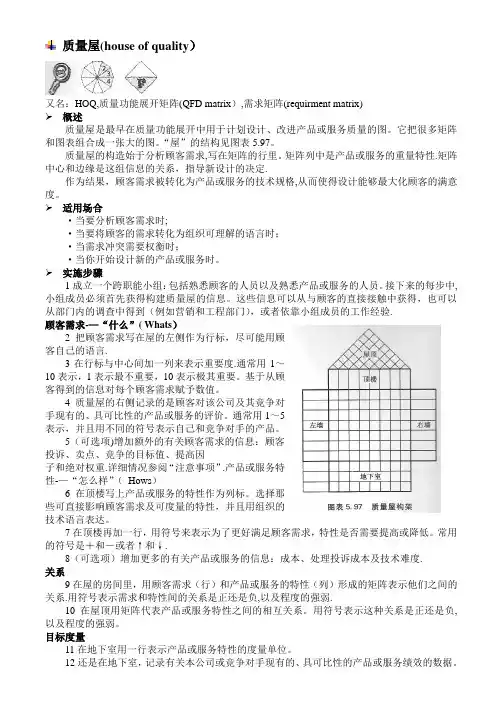 质量屋(house-of-quality)