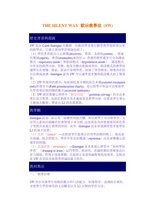 昂立英语教学方法汇总-THE SILENT WAY 默示教学法(1)