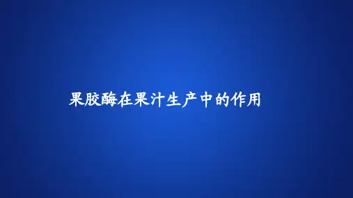 高中生物课件《果胶酶在果汁生产中的作用》