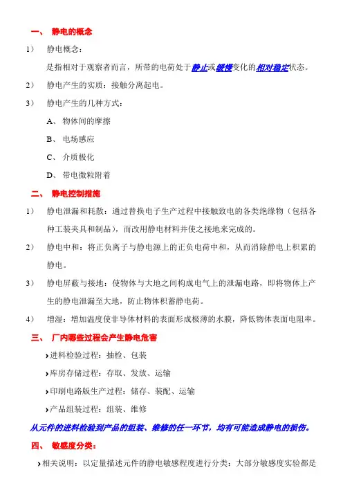 防静电培训知识