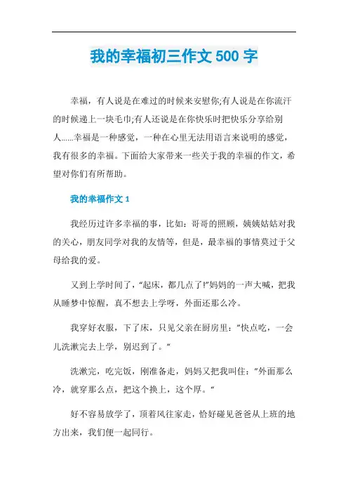 我的幸福初三作文500字