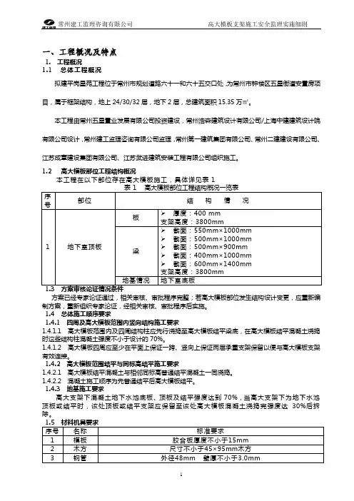 高大模板安全监理实施细则