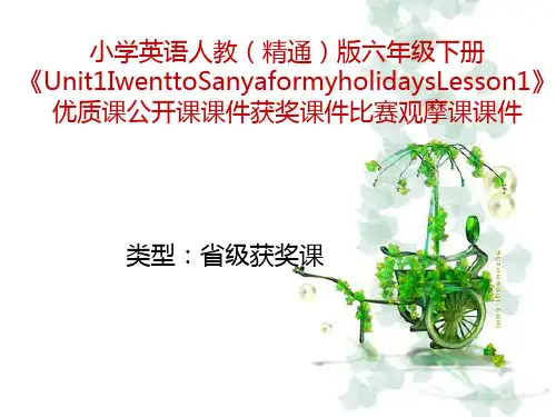 小学英语人教(精通)版六年级下册《Unit1IwenttoSanyaformyholidaysLesson1》获奖课件比赛观摩课课件B006