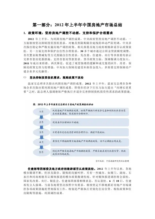 2012年上半年中国房地产市场研究报告