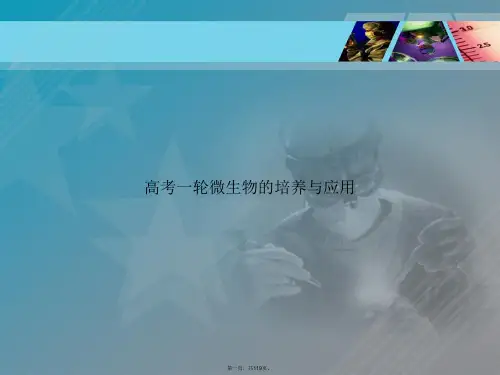 高考一轮微生物的培养与应用讲课文档