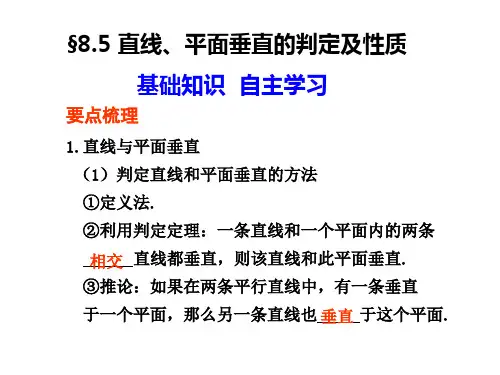 直线平面垂直的判定及性质