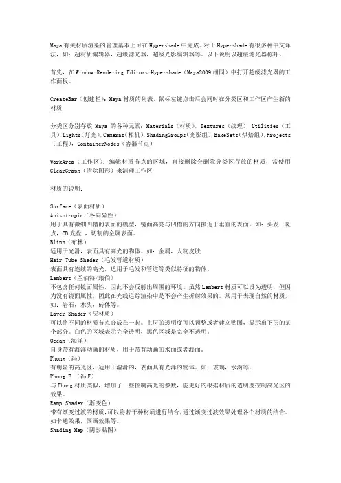 maya基本材质的使用