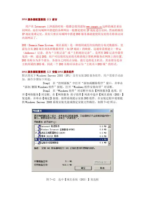 DNS服务器配置教程