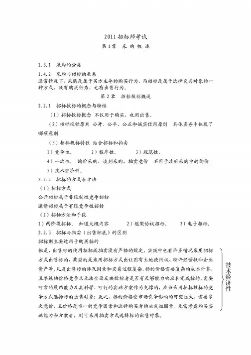 2011-2015年 招标师考试 全集复习资料
