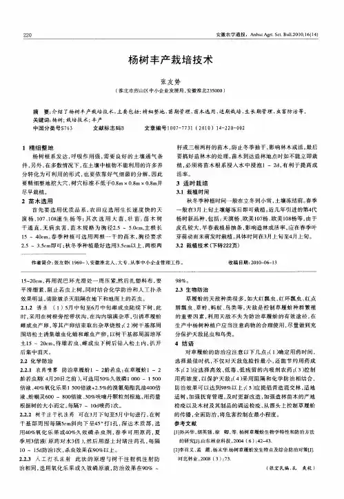 杨树丰产栽培技术