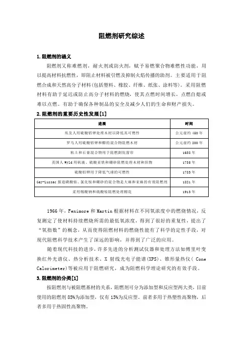 阻燃剂研究综述