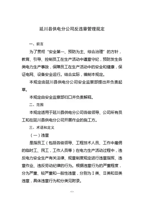 newA19反违章管理规定