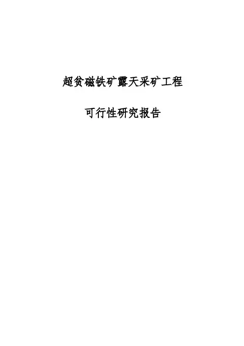 超贫磁铁矿露天采矿工程可行性实施报告