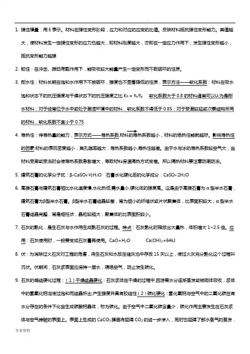 土木工程材料知识点总结版