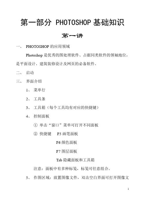 第一部分 PS 基础知识操作