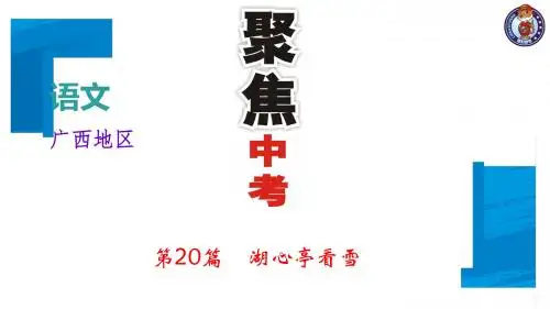 中考语文复习课件：第三部分 专题二 文言文阅读 第20篇 湖心亭看雪 (共23张PPT)