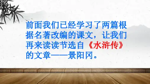 人教版(部编版)小学语文五年级下册第二单元第六课《景阳冈》PPT课件