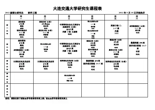 大连交通大学研究生课程表-大连交通大学研究生院