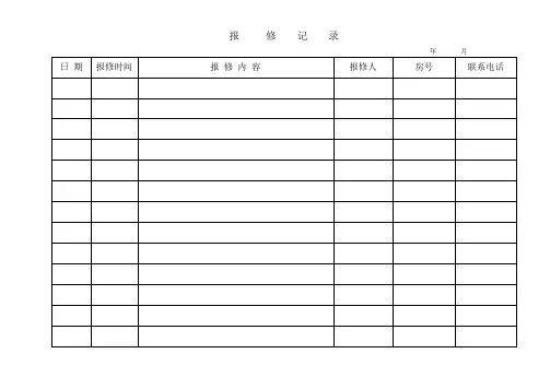 报修记录表
