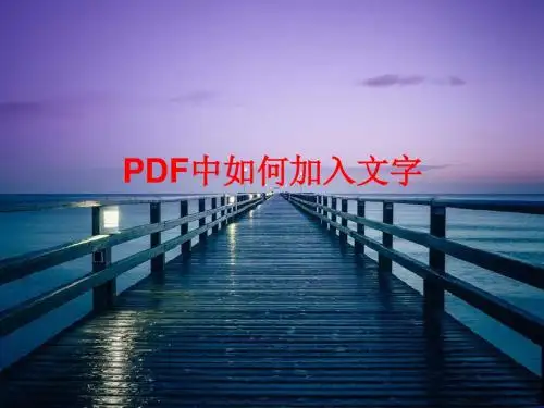 PDF中如何加入文字