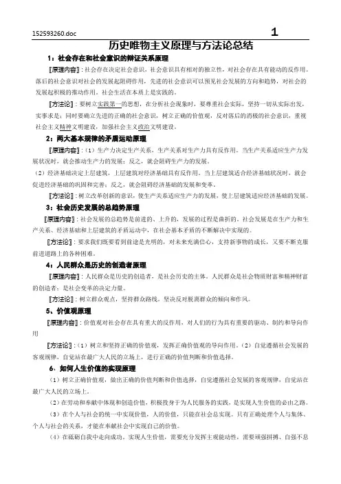 历史唯物主义原理与方法论总结