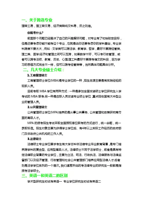 考研常见问题解答资料