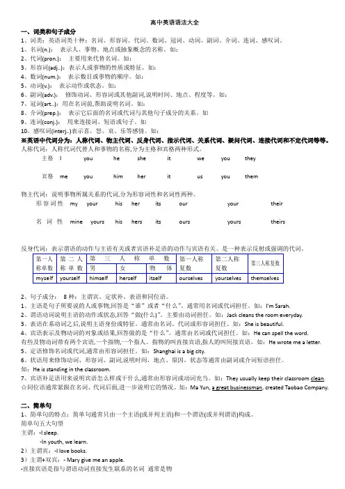 高中英语语法大全 2