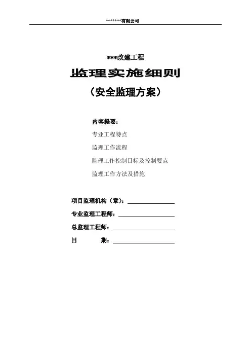 安全监理方案