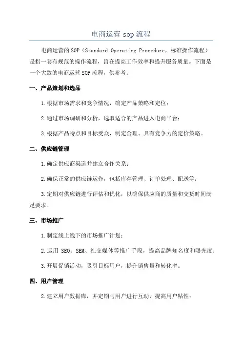 电商运营sop流程