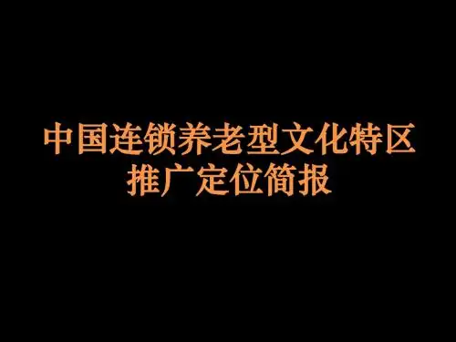 中国连锁养老型文化特区推广定位简报73页