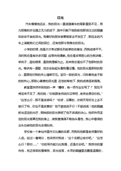 初二作文：目光作文600字_1