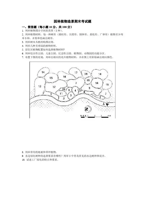 园林植物造景期末考试题
