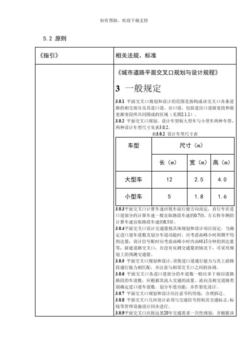城市道路平面交叉口规划与设计规程