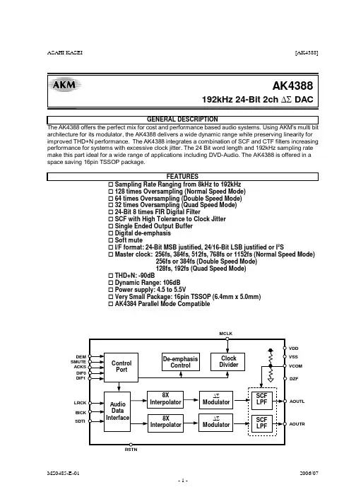 AK4388中文资料