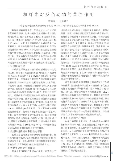 粗纤维对反刍动物的营养作用